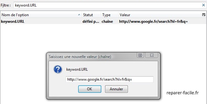 Remplacer Yahoo par Google dans la barre d'URL de Firefox